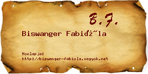 Biswanger Fabióla névjegykártya